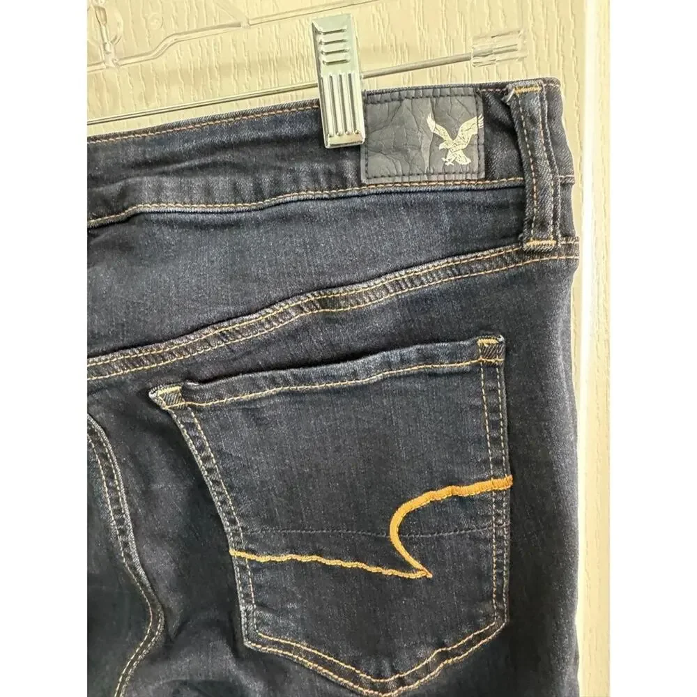 American Eagle Outfitters Jegging Jeans Super Stretch Dark Wash Women's 12 Short - Picture 4 of 12